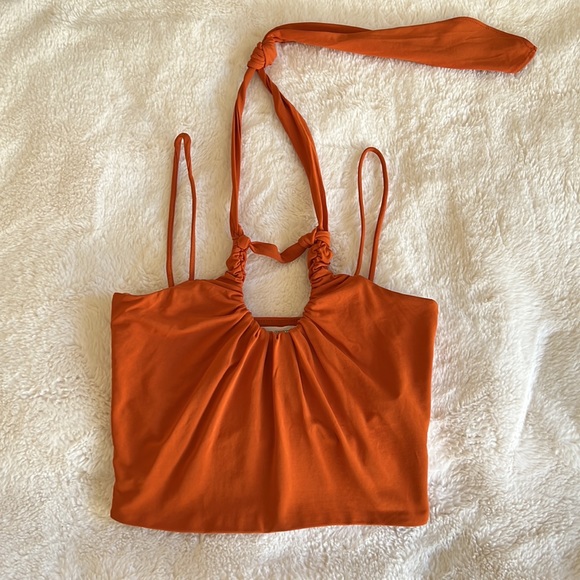 Zara Orange Limited Edition Ruched Crop Top - Picture 8 of 13